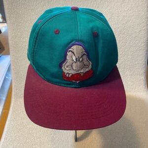 Vintage Grumpy Snow White and the Seven Dwarfs Embroidered Snapback Hat Promo